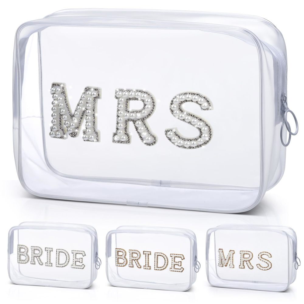 Mrs Clear Cosmetic Bag, Bachelorette Gifts For Bride Makeup Bag, Portable Pvc👋